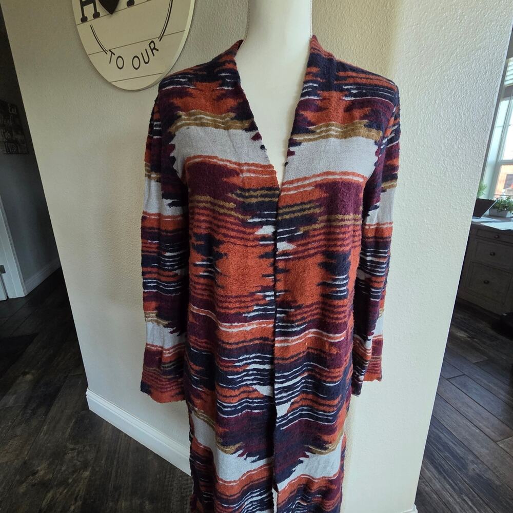 #617 Lucky Brand Vibrant Patterned Cardigan